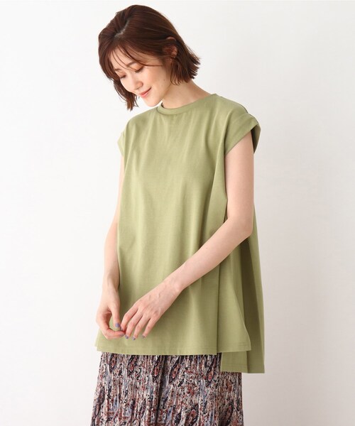 DRESKIP（ドレスキップ）の「◆ショルダータックTシャツ（Tシャツ/カットソー・レディース・カーキ/グレー系その他/ベージュ系その他6/ナチュラル・03/02）」の4枚目の写真