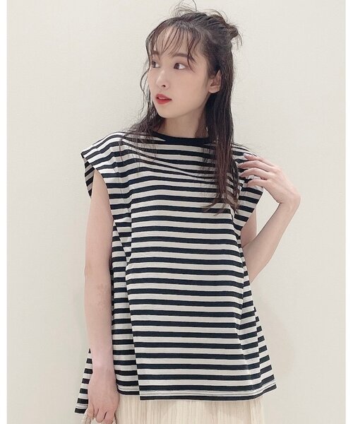 DRESKIP（ドレスキップ）の「◆ショルダータックTシャツ（Tシャツ/カットソー・レディース・カーキ/グレー系その他/ベージュ系その他6/ナチュラル・03/02）」の12枚目の写真