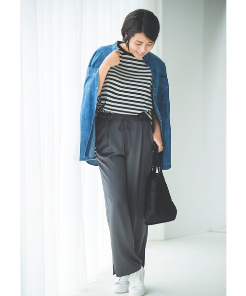 DRESKIP（ドレスキップ）の「◆ショルダータックTシャツ（Tシャツ/カットソー・レディース・カーキ/グレー系その他/ベージュ系その他6/ナチュラル・03/02）」の6枚目の写真