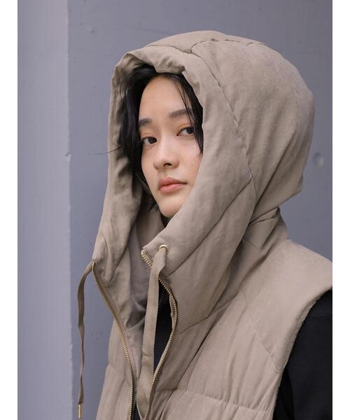 AMERICAN HOLIC（アメリカンホリック）の「ファイバー中綿ショートベスト（ダウンベスト・レディース・ベージュ・M/L）」の15枚目の写真