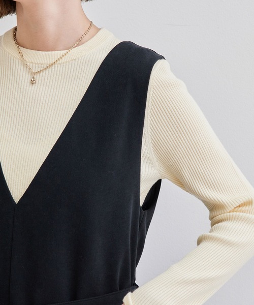 ROPE' PICNIC（ロペピクニック）の「【2WAY】カルゼジャンパースカート（ジャンパースカート・レディース・ブラック/ベージュ系その他/イエロー系その他2・36/38）」の8枚目の写真