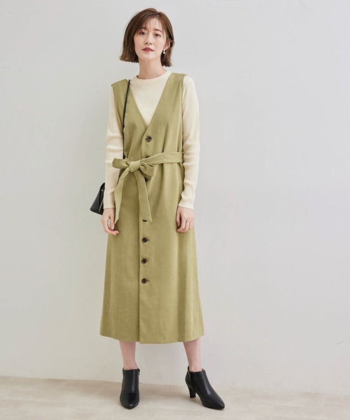 ROPE' PICNIC（ロペピクニック）の「【2WAY】カルゼジャンパースカート（ジャンパースカート・レディース・ブラック/ベージュ系その他/イエロー系その他2・36/38）」の19枚目の写真