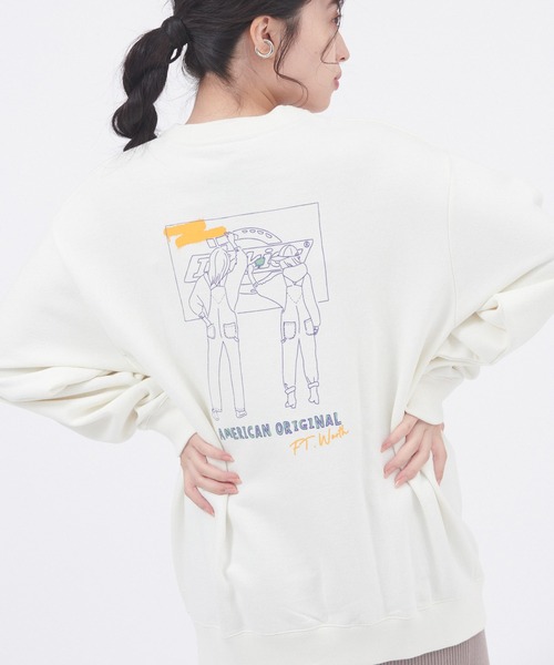 Dickies（ディッキーズ）の「Dickies/ディッキーズ コットン裏毛ロゴデザインプリントスウェット（スウェット・レディース・ブルー/ホワイト系その他4/ブラウン/ホワイト系その他2/ブラック/ラベンダー/オフホワイト/ホワイト系その他3・M/L）」の19枚目の写真