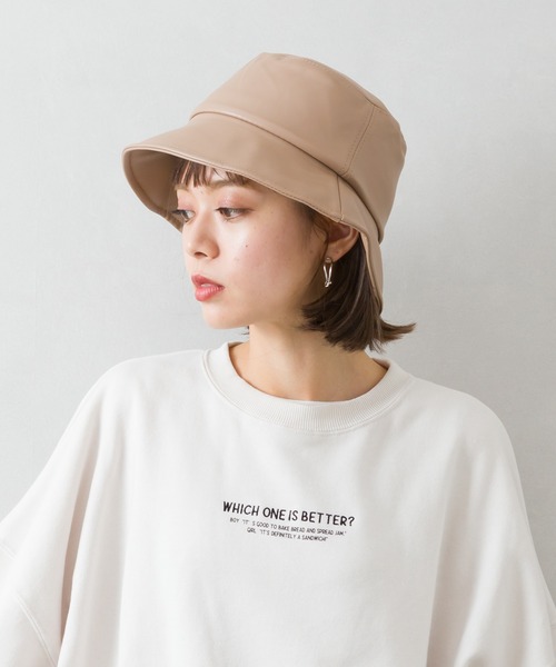SpRay（スプレイ）の「フェイクレザ－バケットハット（その他小物・レディース・ブラック/ベージュ/ブラウン/アイボリー・FREE）」の4枚目の写真