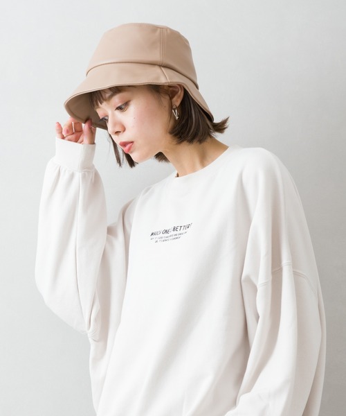 SpRay（スプレイ）の「フェイクレザ－バケットハット（その他小物・レディース・ブラック/ベージュ/ブラウン/アイボリー・FREE）」の10枚目の写真