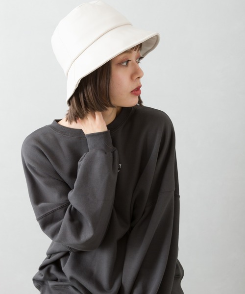 SpRay（スプレイ）の「フェイクレザ－バケットハット（その他小物・レディース・ブラック/ベージュ/ブラウン/アイボリー・FREE）」の9枚目の写真
