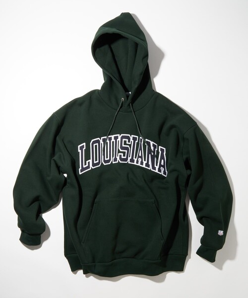 FREAK'S STORE（フリークスストア）の「ワッペン刺繍 アーチロゴ スウェットパーカー/カレッジロゴ/ビックシルエット（パーカー・メンズ・ライトグレー/ベージュ/ネイビー/グレー/レッド/カーキ/モスグリーン/チャコール・SMALL/MEDIUM/LARGE）」の22枚目の写真