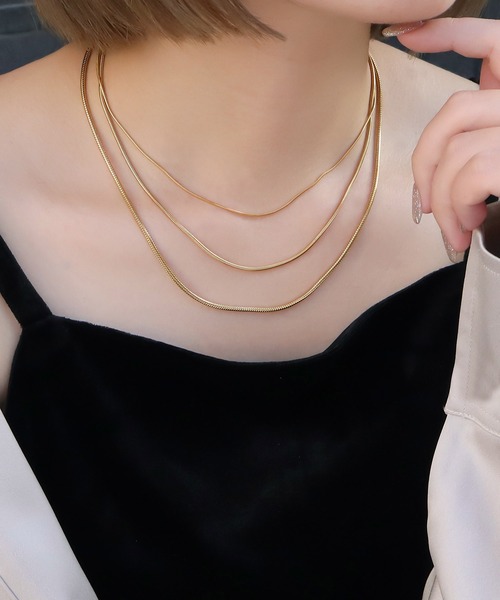 blackdia ocean(ブラックダイヤオーシャン)の「blackdia ocean シンプルスネークチェーンネックレス(ネックレス・レディース・シルバー/ゴールド/ピンクゴールド/ブラック/シルバー系その他/ゴールド系その他/ピンク系その他2/ピンク系その他/ゴールド系その他2/シルバー系その他2・40cm/45cm)」の16枚目の写真