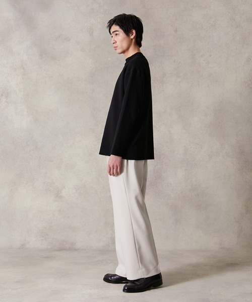 PUBLIC TOKYO（パブリックトウキョウ）の「エバークリース ストレートスラックス /ワイドストレート｜洗える/防シワ/速乾/ウエストゴム/永久クリース（スラックス・メンズ・ブラック/ベージュ/ブラウン/ダークグレー/ダークブラウン系・1/2/3）」の10枚目の写真