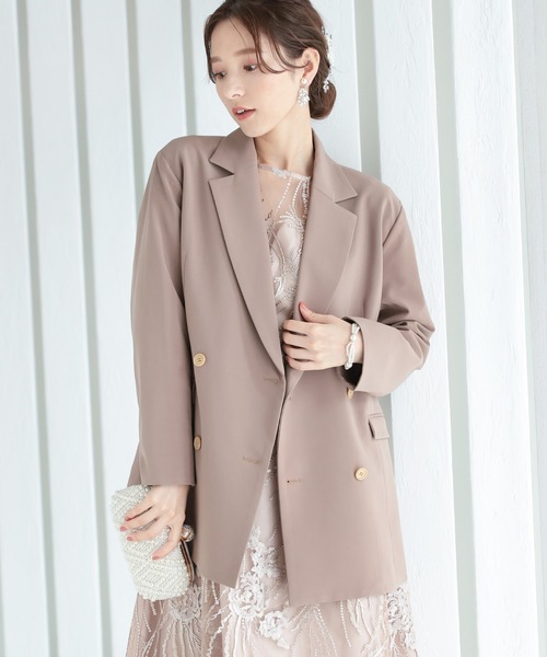 Kana（カナ）の「無地 ダブル テーラード ジャケット 結婚式 お呼ばれ