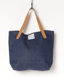 レザーハンドルインディゴトート