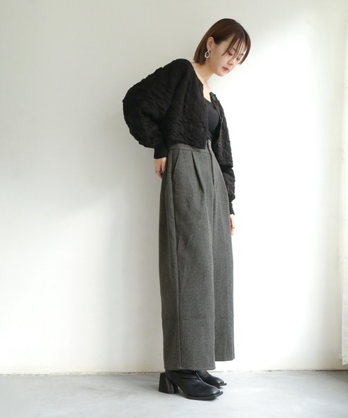notch.(ノッチ)の「キルティング編みショートニットジャケット(その他アウター・レディース・ブラック/ベージュ/オフホワイト・M)」の14枚目の写真