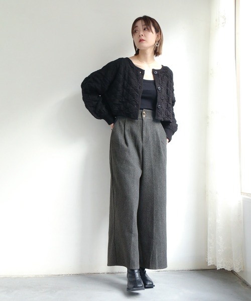 notch.(ノッチ)の「キルティング編みショートニットジャケット(その他アウター・レディース・ブラック/ベージュ/オフホワイト・M)」の18枚目の写真