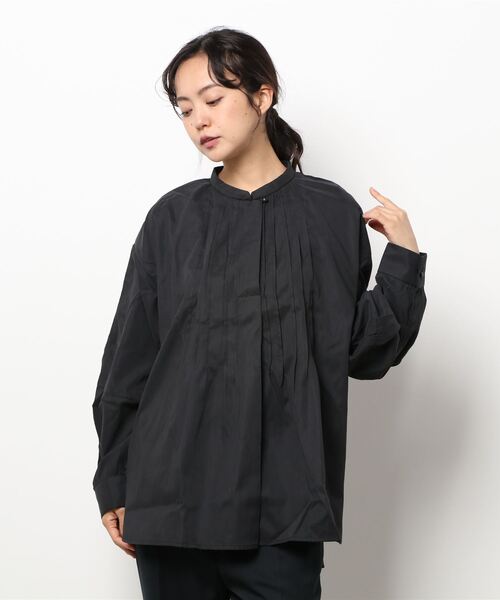 STYLEBLOCK(スタイルブロック)の「ピンタックブラウス(シャツ/ブラウス・レディース・ブラック/ホワイト系その他/ボルドー/グレイッシュベージュ・M)」の7枚目の写真