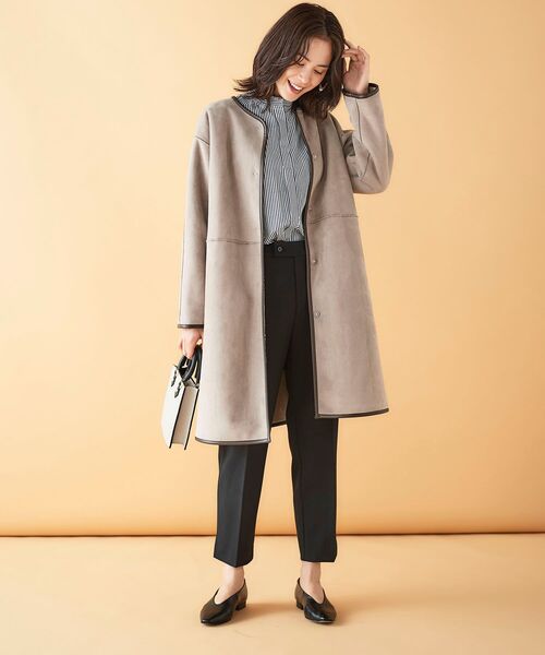 le.coeur blanc（ルクールブラン）の「リバーシブルフェイクムートンコート（ムートンコート・レディース・アイボリー/キャメル・38/36）」の16枚目の写真