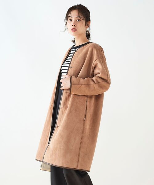 le.coeur blanc（ルクールブラン）の「リバーシブルフェイクムートンコート（ムートンコート・レディース・アイボリー/キャメル・38/36）」の7枚目の写真