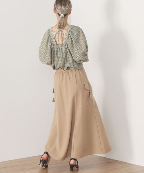 BEAMS HEART（ビームスハート）の「BEAMS HEART / アウトポケット フレアスカート（スカート・レディース・ベージュ/オリーブ/ネイビー・FREE）」の10枚目の写真