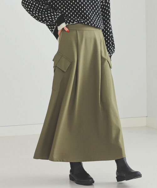 BEAMS HEART（ビームスハート）の「BEAMS HEART / アウトポケット フレアスカート（スカート・レディース・ベージュ/オリーブ/ネイビー・FREE）」の17枚目の写真