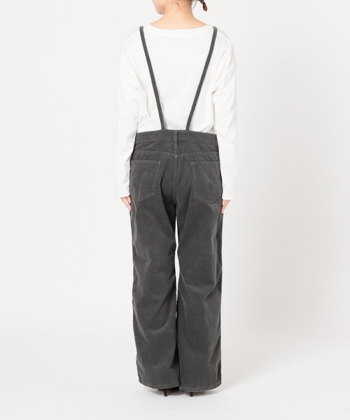 SLOBE IENA（スローブイエナ）の「LE DENIM コーデュロイオーバーオール【手洗い可能】◆（サロペット/オーバーオール・レディース・グレー/ベージュ系その他・36/38）」の21枚目の写真