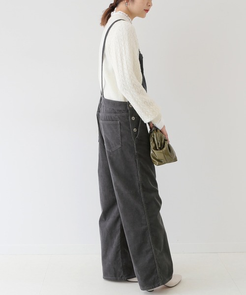 SLOBE IENA（スローブイエナ）の「LE DENIM コーデュロイオーバーオール【手洗い可能】◆（サロペット/オーバーオール・レディース・グレー/ベージュ系その他・36/38）」の7枚目の写真