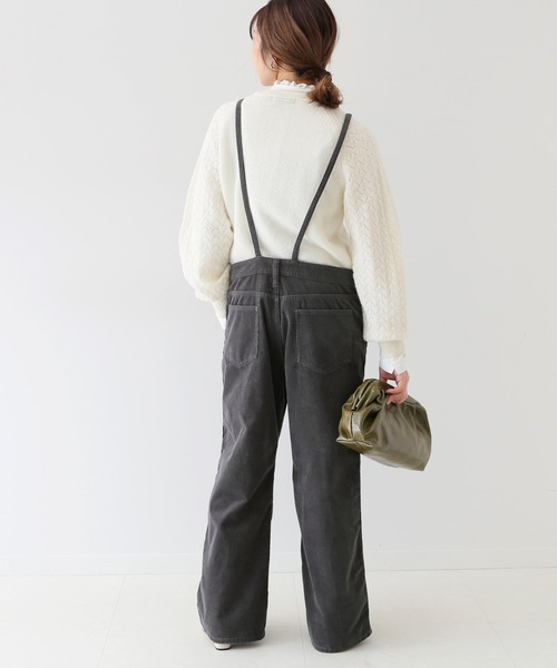 SLOBE IENA（スローブイエナ）の「LE DENIM コーデュロイオーバーオール【手洗い可能】◆（サロペット/オーバーオール・レディース・グレー/ベージュ系その他・36/38）」の8枚目の写真