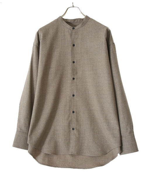 PORT BY ARK（ポートバイアーク）の「PORT BY ARK / ポートバイアーク：Long cuffs Band Collar Shirt：PO10-SH001[COR]（シャツ/ブラウス・メンズ・チャコール/グレー系その他・2/1）」の5枚目の写真