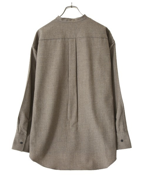 PORT BY ARK（ポートバイアーク）の「PORT BY ARK / ポートバイアーク：Long cuffs Band Collar Shirt：PO10-SH001[COR]（シャツ/ブラウス・メンズ・チャコール/グレー系その他・2/1）」の6枚目の写真