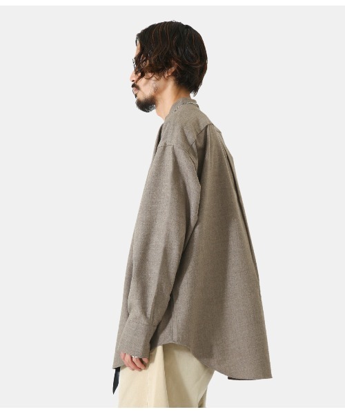 PORT BY ARK（ポートバイアーク）の「PORT BY ARK / ポートバイアーク：Long cuffs Band Collar Shirt：PO10-SH001[COR]（シャツ/ブラウス・メンズ・チャコール/グレー系その他・2/1）」の12枚目の写真