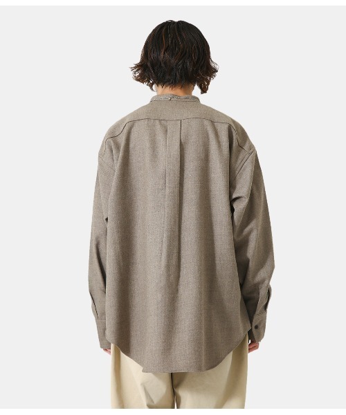 PORT BY ARK（ポートバイアーク）の「PORT BY ARK / ポートバイアーク：Long cuffs Band Collar Shirt：PO10-SH001[COR]（シャツ/ブラウス・メンズ・チャコール/グレー系その他・2/1）」の13枚目の写真