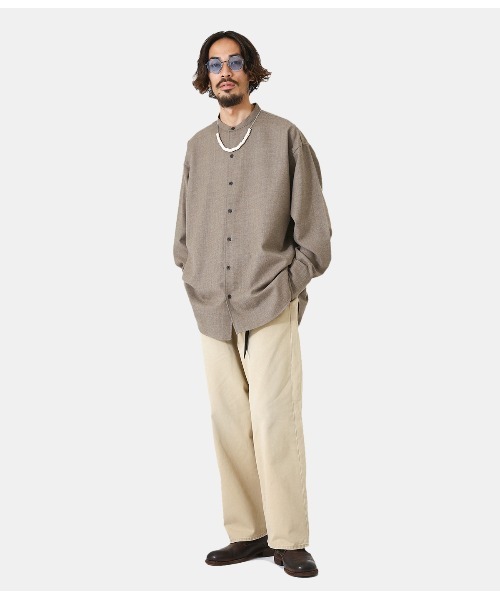 PORT BY ARK（ポートバイアーク）の「PORT BY ARK / ポートバイアーク：Long cuffs Band Collar Shirt：PO10-SH001[COR]（シャツ/ブラウス・メンズ・チャコール/グレー系その他・2/1）」の14枚目の写真