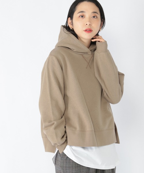 studio CLIP(スタディオクリップ)の「裏起毛Aラインフーディ(パーカー・レディース・アイボリー/パープル/モカ/グリーン・FREE)」の2枚目の写真