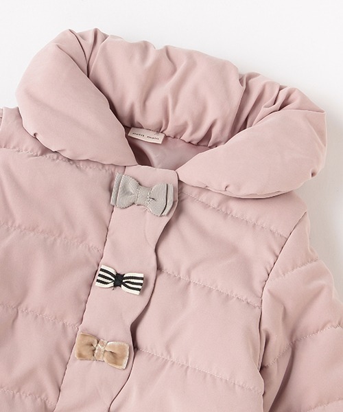 petit main（プティマイン）の「中綿リボンジャケット（ブルゾン・キッズ・ライトピンク/モカ/ネイビー・80ｃｍ/90cm/100cm/110cm/120cm/130cm）」の13枚目の写真