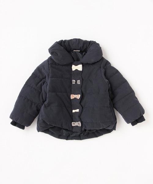 petit main（プティマイン）の「中綿リボンジャケット（ブルゾン・キッズ・ライトピンク/モカ/ネイビー・80ｃｍ/90cm/100cm/110cm/120cm/130cm）」の7枚目の写真