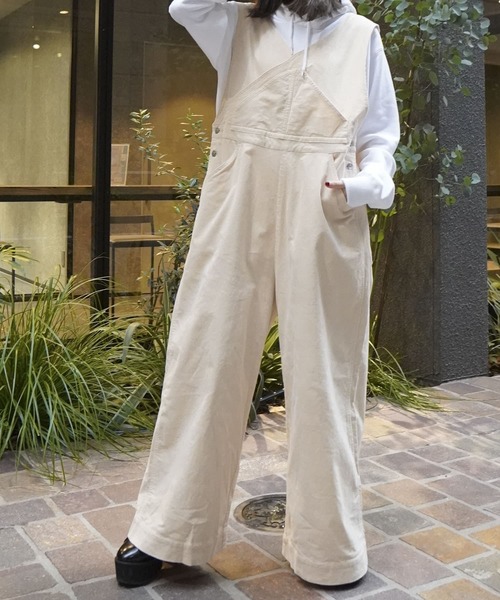 HEYUMM（ヘユム）の「コーデュロイオーバーオール（サロペット/オーバーオール・レディース・ブラック/ピンク/アイボリー・ONE）」の13枚目の写真