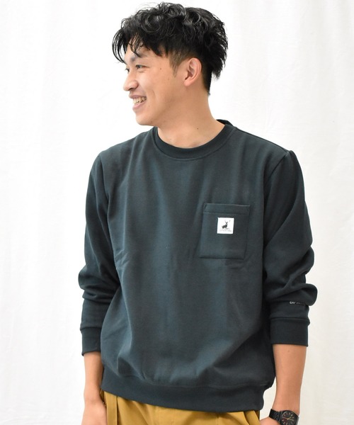 SPENDY'S Store（スペンディーズストア）の「＜CAPTAINSTAG/キャプテンスタッグ＞裏起毛ワンポイトトレーナー（スウェット・メンズ・ブラック/グレー/グリーン・LL/M/L）」の3枚目の写真