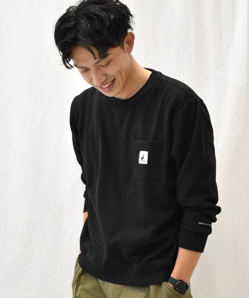 SPENDY'S Store（スペンディーズストア）の「＜CAPTAINSTAG/キャプテンスタッグ＞裏起毛ワンポイトトレーナー（スウェット・メンズ・ブラック/グレー/グリーン・LL/M/L）」の2枚目の写真