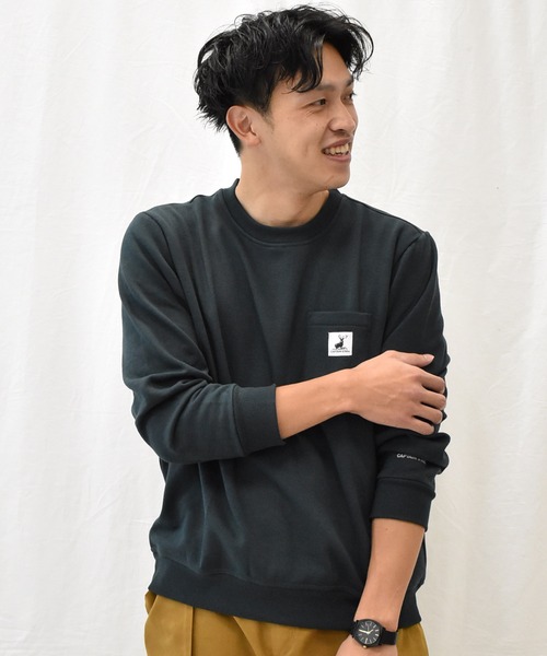 SPENDY'S Store（スペンディーズストア）の「＜CAPTAINSTAG/キャプテンスタッグ＞裏起毛ワンポイトトレーナー（スウェット・メンズ・ブラック/グレー/グリーン・LL/M/L）」の16枚目の写真