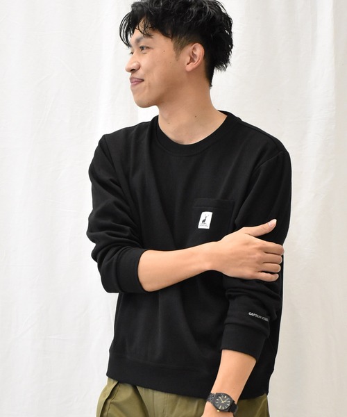 SPENDY'S Store（スペンディーズストア）の「＜CAPTAINSTAG/キャプテンスタッグ＞裏起毛ワンポイトトレーナー（スウェット・メンズ・ブラック/グレー/グリーン・LL/M/L）」の6枚目の写真