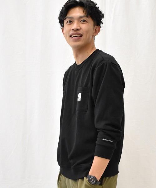 SPENDY'S Store（スペンディーズストア）の「＜CAPTAINSTAG/キャプテンスタッグ＞裏起毛ワンポイトトレーナー（スウェット・メンズ・ブラック/グレー/グリーン・LL/M/L）」の7枚目の写真