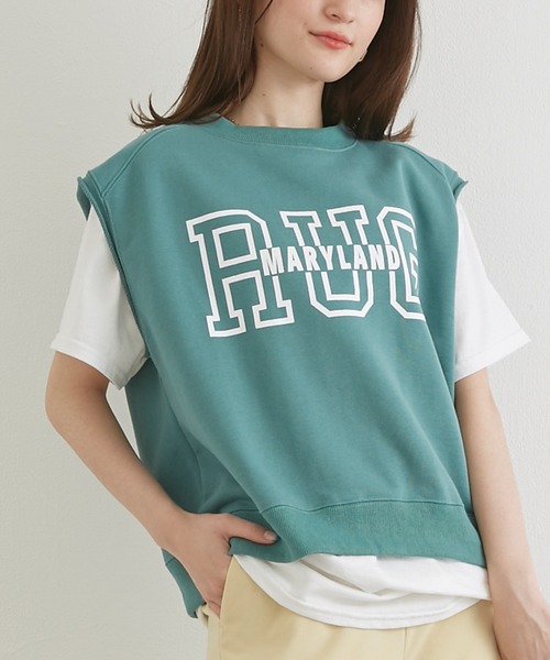 LAVEANGE(ラビアンジェ)の「スウェット ロゴプルオーバー(Tシャツ/カットソー・レディース・モカ/ミント/チャコールグレー・LL/M/3L/L/4L)」の1枚目の写真