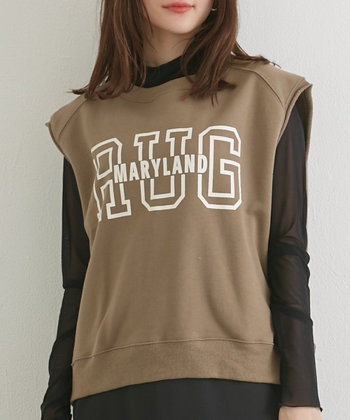 LAVEANGE(ラビアンジェ)の「スウェット ロゴプルオーバー(Tシャツ/カットソー・レディース・モカ/ミント/チャコールグレー・LL/M/3L/L/4L)」の3枚目の写真