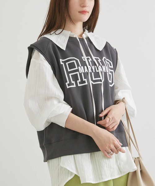 LAVEANGE(ラビアンジェ)の「スウェット ロゴプルオーバー(Tシャツ/カットソー・レディース・モカ/ミント/チャコールグレー・LL/M/3L/L/4L)」の5枚目の写真
