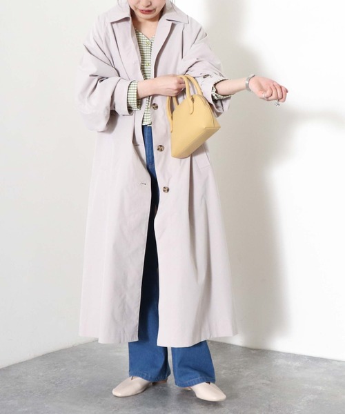 archives（アルシーヴ）の「ステンカラーコート（ステンカラーコート・レディース・ベージュ/グリーン/グレイッシュベージュ・MEDIUM）」の2枚目の写真