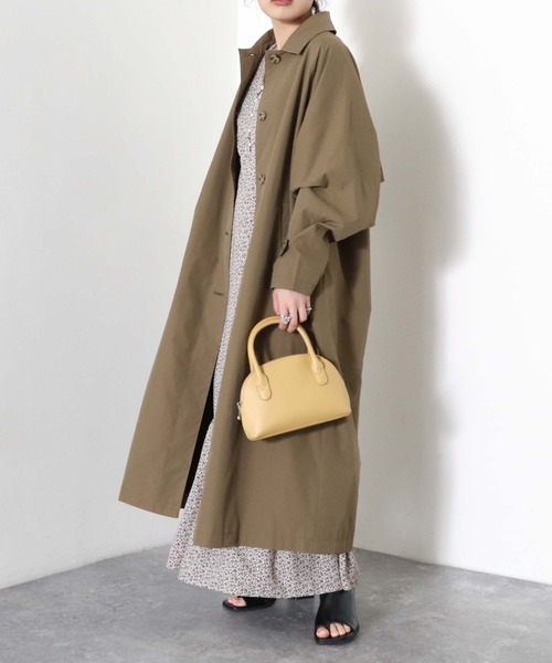 archives（アルシーヴ）の「ステンカラーコート（ステンカラーコート・レディース・ベージュ/グリーン/グレイッシュベージュ・MEDIUM）」の3枚目の写真