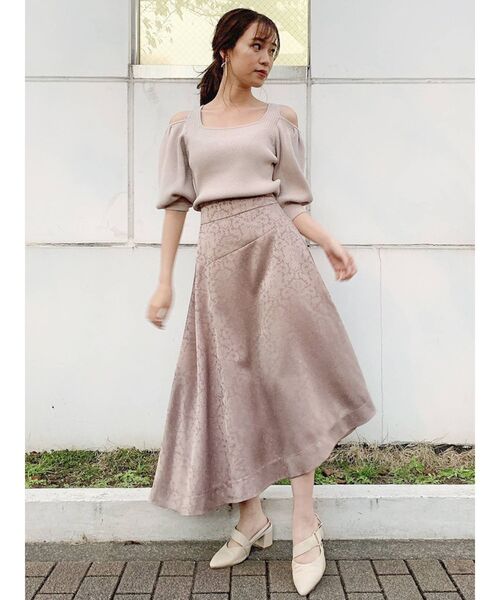 dazzlin（ダズリン）の「ジャカードヘムフレアスカート（スカート・レディース・ブラック/ピンク・FREE）」の7枚目の写真