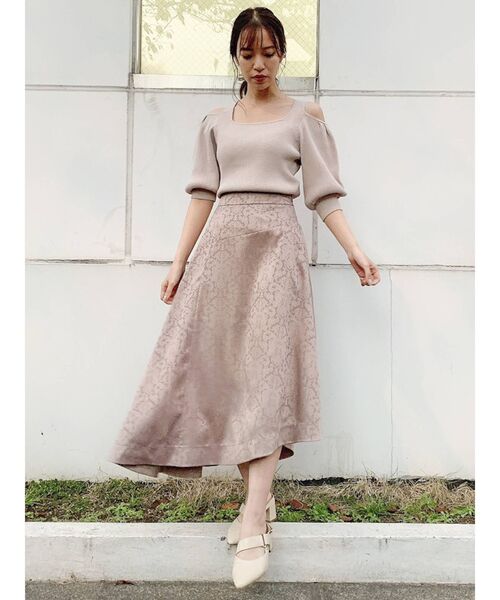 dazzlin（ダズリン）の「ジャカードヘムフレアスカート（スカート・レディース・ブラック/ピンク・FREE）」の16枚目の写真