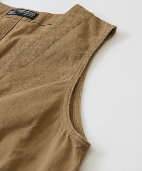 CUBE SUGAR(キューブシュガー)の「ツイル Vネック 無地 ベスト(ベスト・レディース・チャコールグレー/ベージュ/カーキ・M)」の21枚目の写真