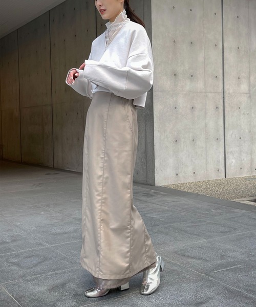 &g'aime（アンジェム）の「【&g’aime】シアーレイヤードタイトスカート（スカート・レディース・ブラック/グリーン/グレイッシュベージュ・FREE）」の16枚目の写真