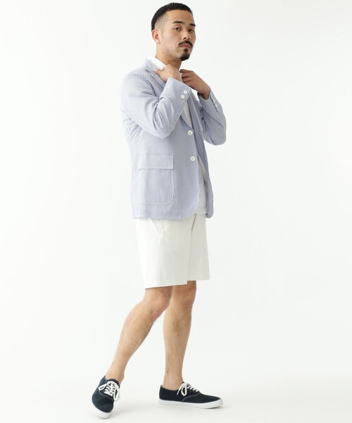 BEAMS PLUS（ビームスプラス）の「BEAMS PLUS / シアサッカー 3ボタン ジャケット（テーラードジャケット・メンズ・ネイビー/グレー/ブルー・SMALL/MEDIUM/LARGE/X-LARGE）」の5枚目の写真