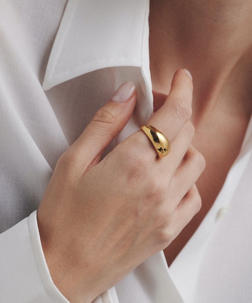 9ban(キューバン)の「【9ban】キューバン/ Ellipse ring(リング・レディース・ゴールド・#13/#9/#11)」の1枚目の写真